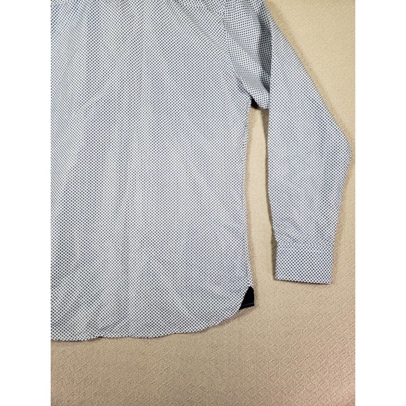 Silverstone Shirt Mens Medium Modern Fit Button Up Collared Blue Cotton Blend - Picture 11 of 13